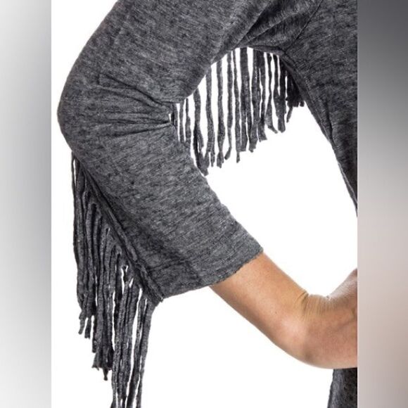 Zadig & Volitaire grey western winter fringe midi dress Sz S - Picture 6 of 6